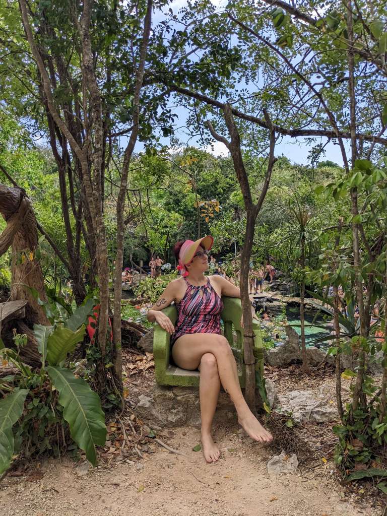 Feeling relaxed at Cenote Azul