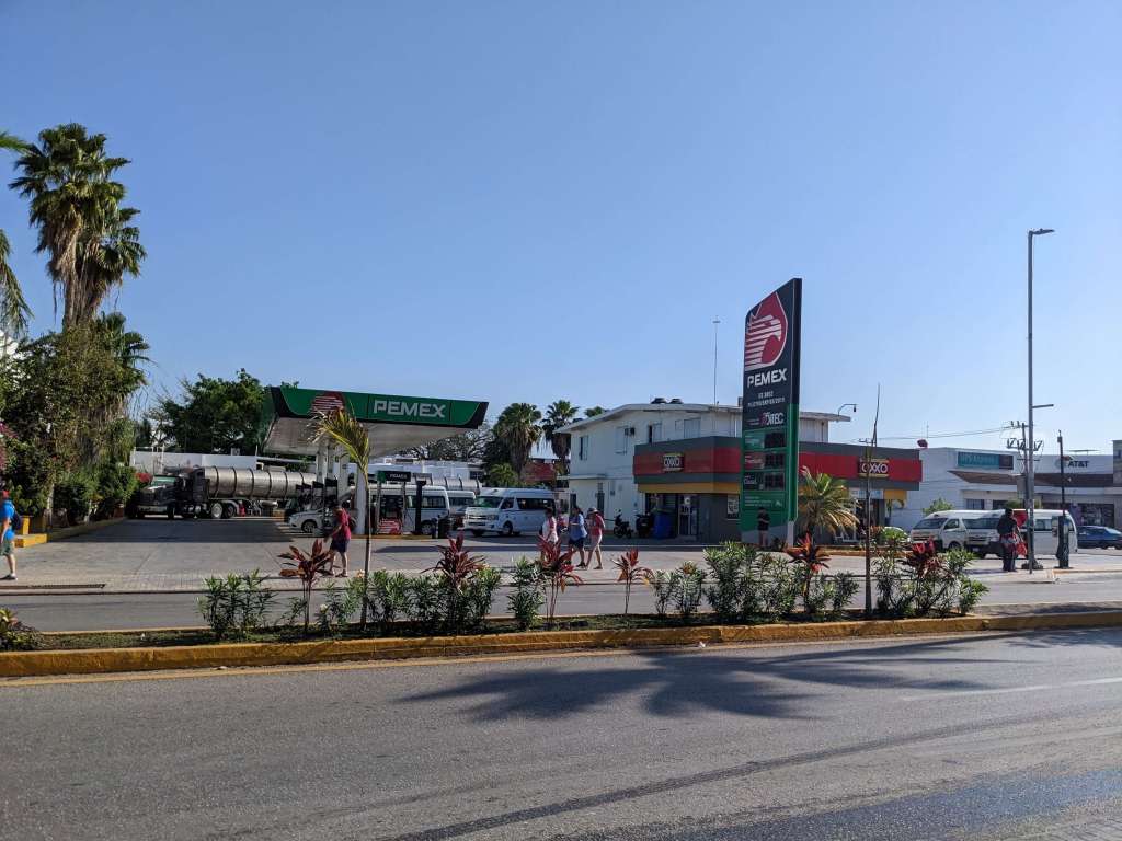 A standard Pemex station in Playa del Carmen