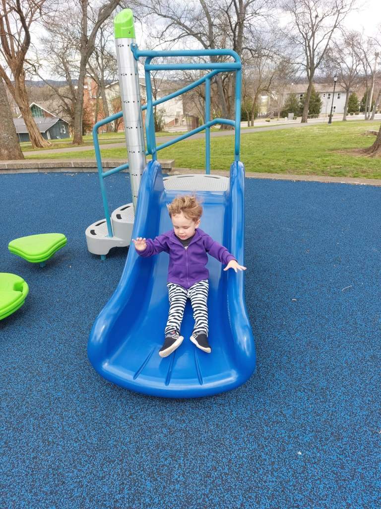 The baby slide at the South Inglewood Community Center, one of the best playgrounds in Nashville