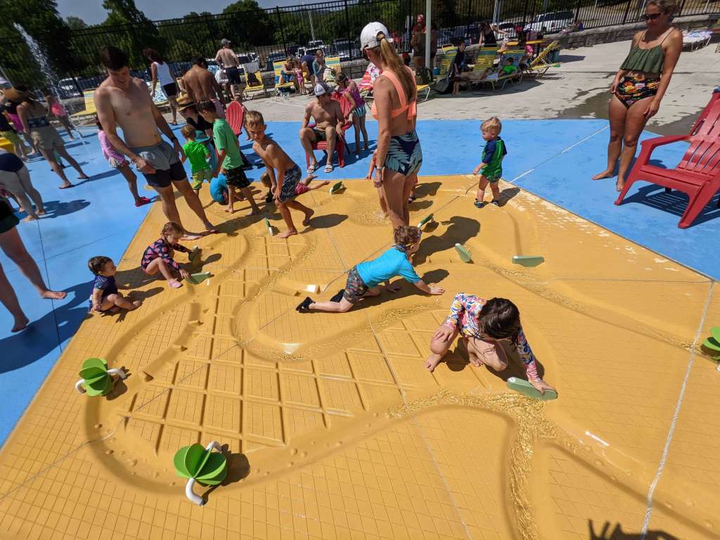 One of the inclusive water activities at the Brentwood Splash Park, one of the best parks in Nashville