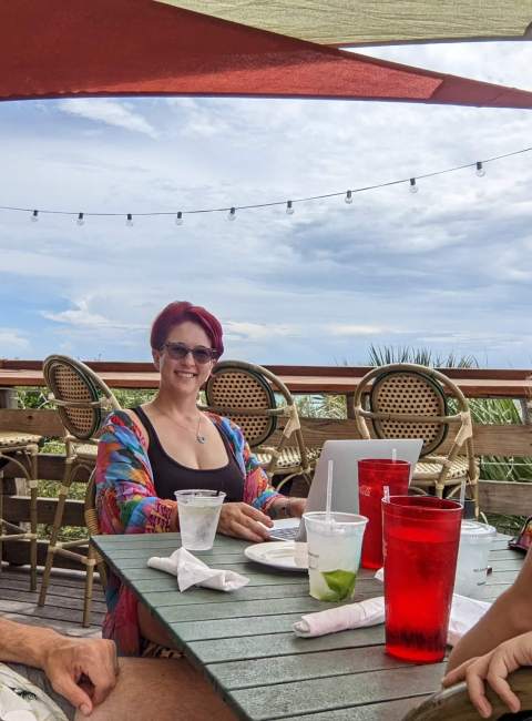 Working at the beach so I can get some Vitamin D