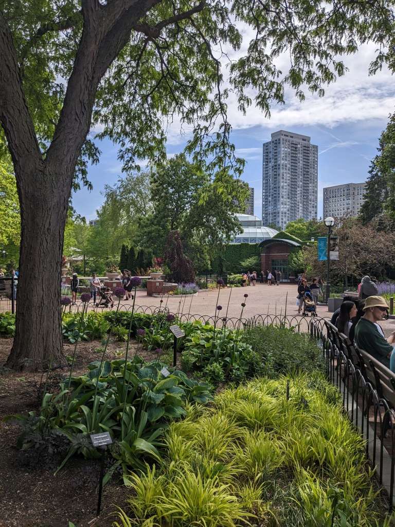 The beautiful landscaping at Lincoln Park Zoo: one of the best things to do for free in Chicago with kids