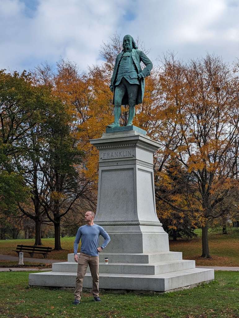 The Ben Franklin monument in Lincoln Park