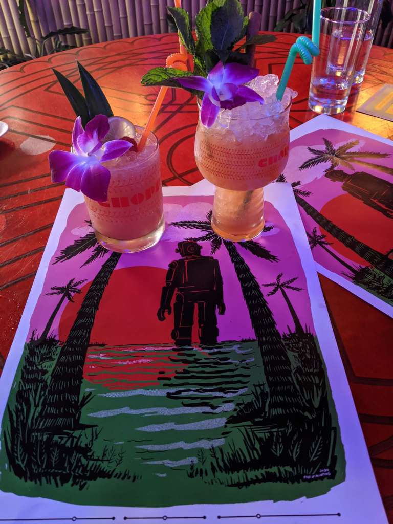 Robot tiki drinks at Chopper in East Nashville