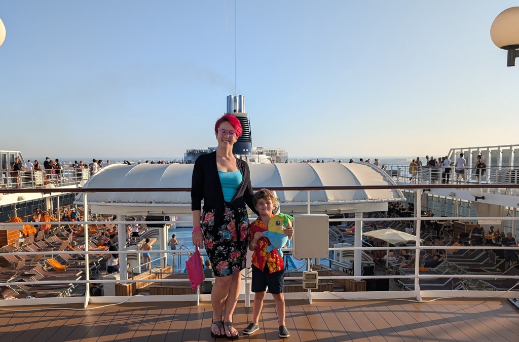 The realities of traveling with our kid: my eyes are closed but at least he is smiling