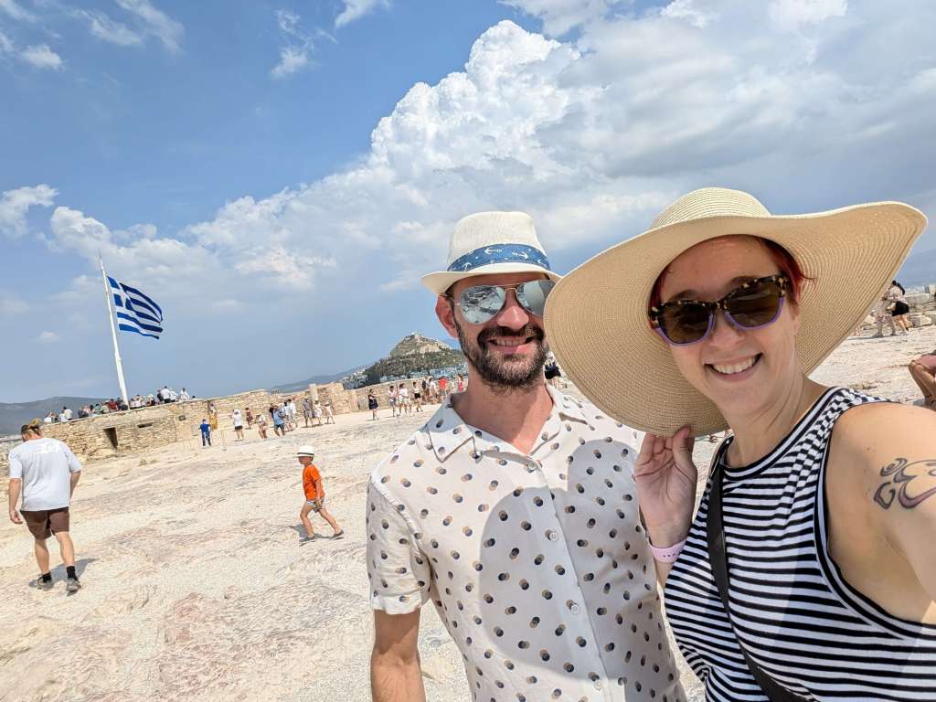 Travel with kids: he never wants to be in our photos!