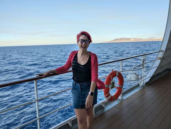 Ashley_Laugh_Cruise_Greece Ashley Schwartau, laughing, cruise ship