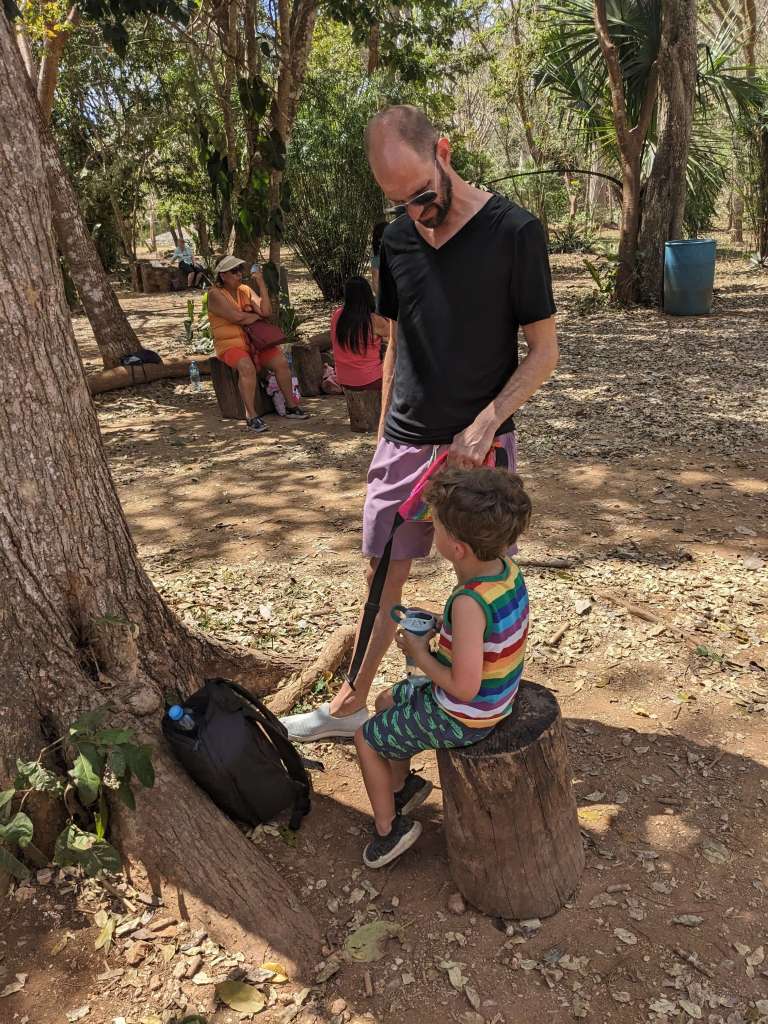He did NOT care about seeing the ruins of Ek Balam. He was hot and over it all.