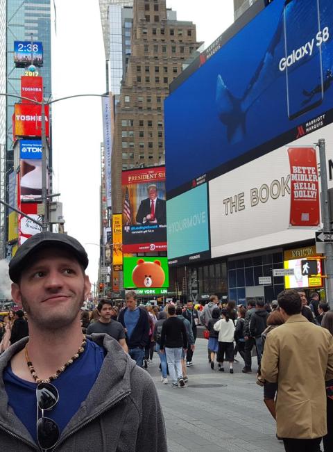 Husband's first time in Times Square