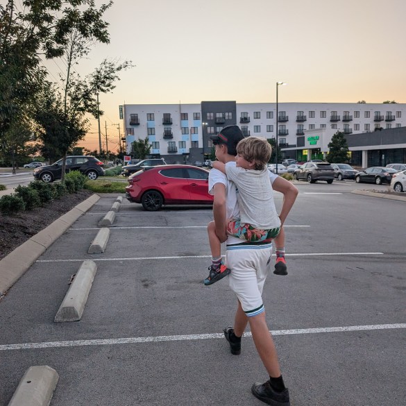 Walking home from the library