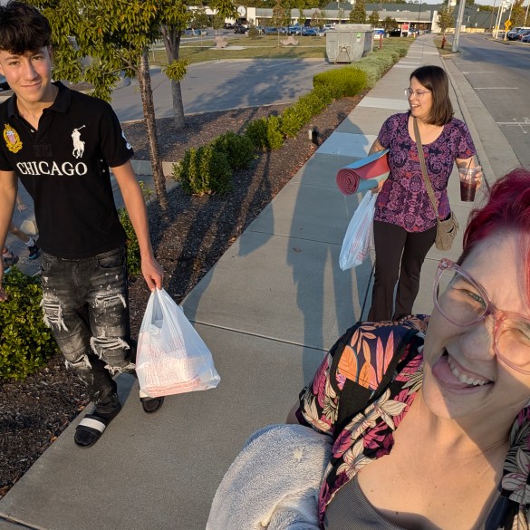 Walking home from the taco shop