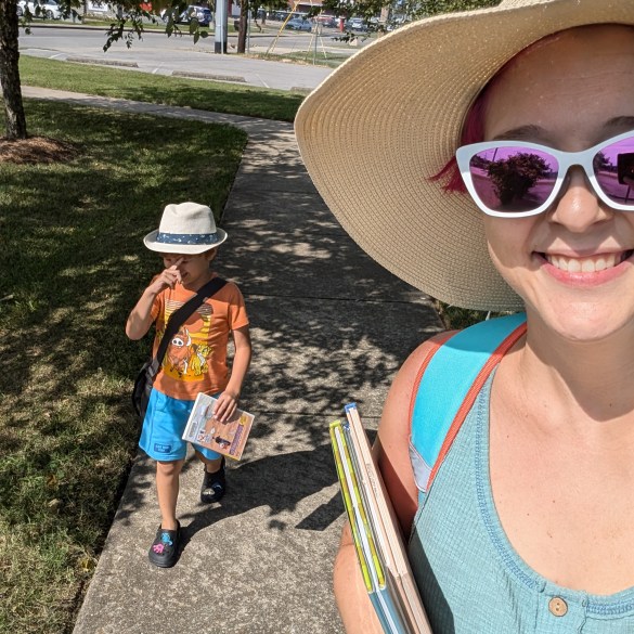 Walking home from the library