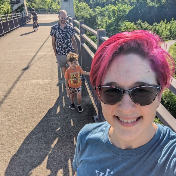 Walking the Two Rivers greenway bridge